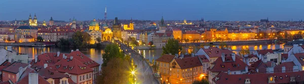 Prague República Checa Outubro 2018 Panorama Cidade Com Ponte Charles — Fotografia de Stock