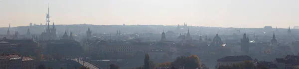 Prague Panorama Town Castle Backlight — Stock Photo, Image