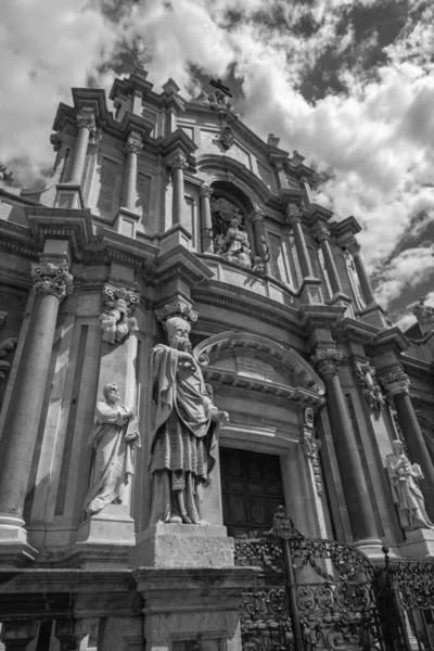 Catania Barokní Portál Basilica Sant Agata — Stock fotografie