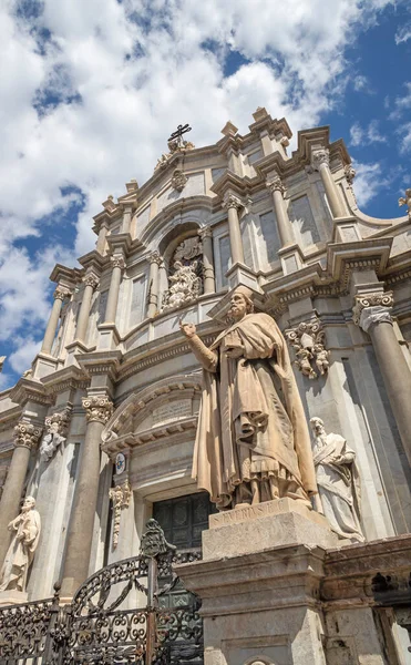 Catania Sant Agata Bazilika Barokk Portálja — Stock Fotó