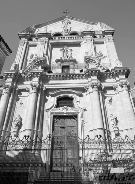 Catania Portale Barocco Della Chiesa Chiesa San Benedetto — Foto Stock