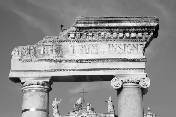 Catania Het Detail Uit Ruïnes Van Het Romeinse Amfitheater Van — Stockfoto