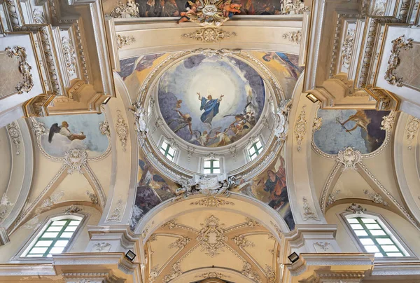 Catania Italy April 2018 Fresco Assumption Virgin Mary Four Evangelists — Stock Photo, Image