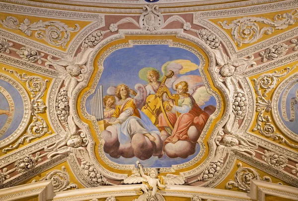 Ossuccio Italy May 2015 Baroque Fresco Choir Angels Music Instruments — Stock Photo, Image