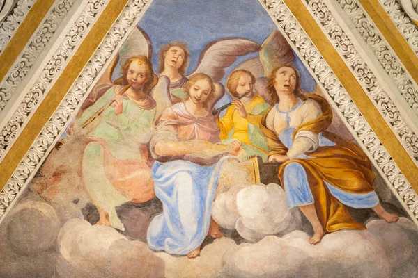 Ossuccio Italie Mai 2015 Fresque Baroque Chœur Anges Avec Les — Photo