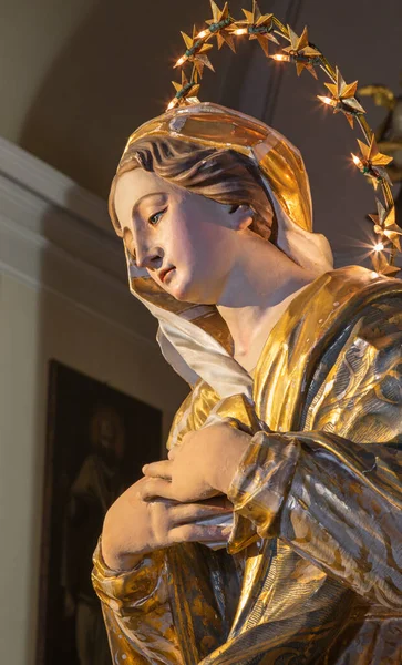 Menaggio Italien Mai 2015 Die Barocke Geschnitzte Polychrome Statue Der — Stockfoto