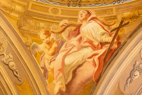 Como Italie Mai 2015 Fresque Vertu Cardinale Foi Dans Église — Photo