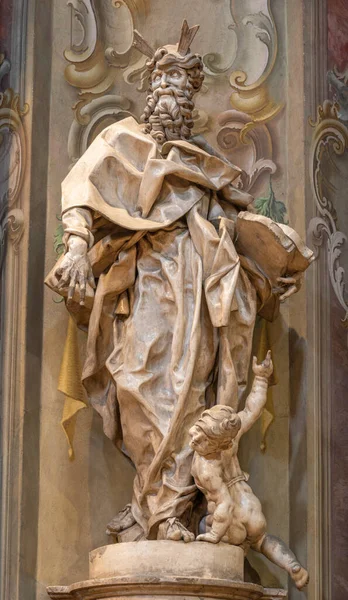 Como Włochy Maj 2015 Barokowa Rzeźba Mojżesza Kościele Santuario Del — Zdjęcie stockowe