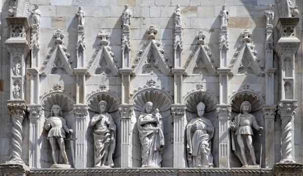 Como Italy May 2015 Saints Gothic Portal Duomo Sculptors Rodari — 图库照片