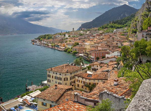 Limone sul Garda - The little town under the alps rocks on the Lago di Garda lake.