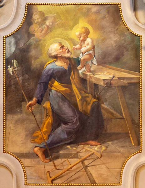 Como Italien Mai 2015 Das Fresko Von Joseph Der Kirche — Stockfoto