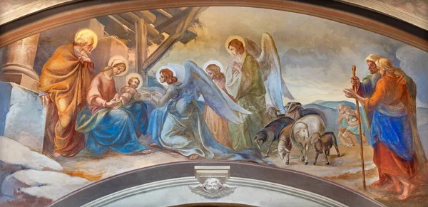 Комо Италия Мая 2015 Фреска Рождества Церкви Кьеза Сан Андреа — стоковое фото