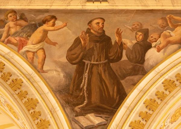 Acireale Italia Aprile 2018 Affresco Della Stigmatizzazione San Francesco Assisi — Foto Stock