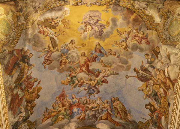 Acireale Italia Huhtikuu 2018 Fresco Gorly Sebastian Main Apse Church — kuvapankkivalokuva