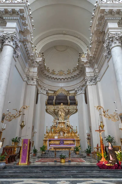 Catânia Itália Abril 2018 Presbitério Barroco Igreja Abadia Santa Ágata — Fotografia de Stock
