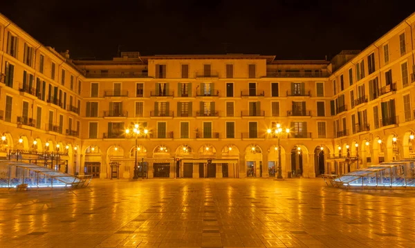 Palma Mallorca Het Plaza Mayor Plein Nachts — Stockfoto