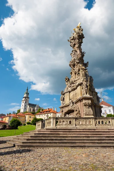 Kremnica Praça Safarikovo Coluna Barroca Santíssima Trindade Por Dioníz Ignac — Fotografia de Stock