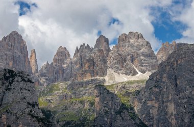 Brenta grubunun Dolomitleri Brenta 'yı parçaladı.