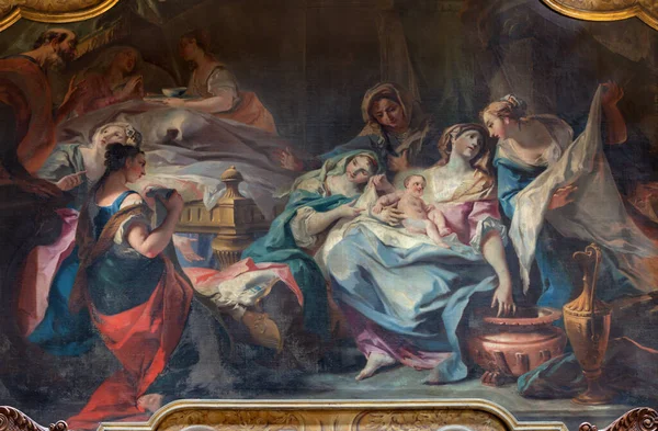 Como Itálie Května 2015 Malba Narození Panny Marie Kostele Santuario — Stock fotografie