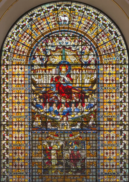 London Great Britain September 2017 Jesus Christ King Stained Glass — Stock Photo, Image
