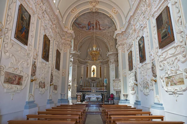 Taormina Włochy Kwiecień 2018 Nawa Kościoła Chiesa San Giuseppe — Zdjęcie stockowe