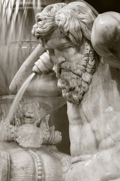 Catania Nightly Detail Amenano Fountain Tito Angelini 1837 Stock Photo