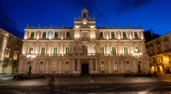 Katanien Italien April 2018 Die Fassade Der Universität Der Abenddämmerung — Stockfoto