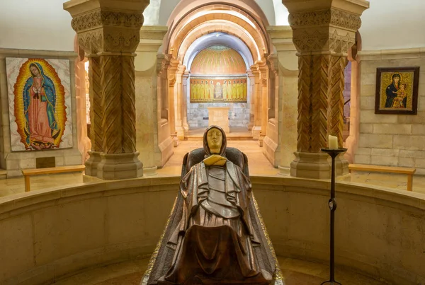 Jerusalem Israel Mars 2015 Crypte Abbaye Dormition Avec Statue Mort — Photo