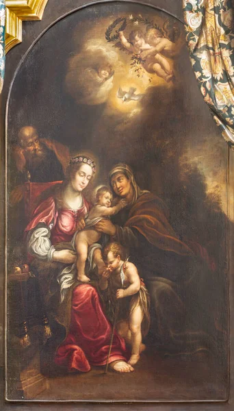 Prague Czech Republic October 2018 Baroque Painting Holy Family Elizabeth — стокове фото