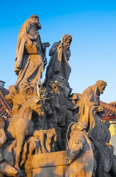 Prag Barockstatuen Von Johannes Von Matha Felix Von Valois Und — Stockfoto