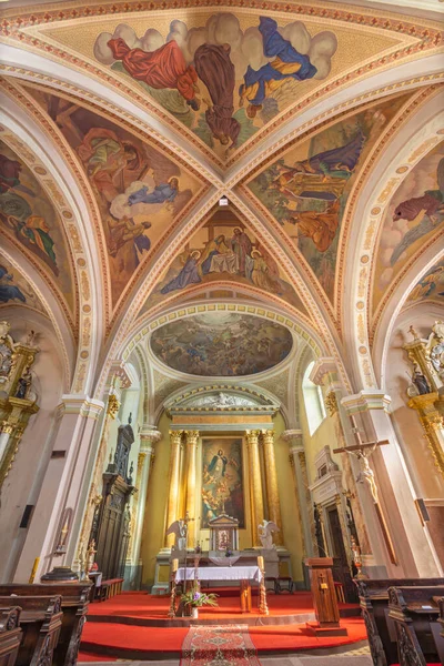 Banska Stiavnica Slovaquie Février 2015 Nef Église Paroissiale — Photo