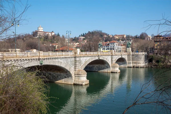 Turin Bridge Umberto Mount Capuchins — Stock Photo, Image