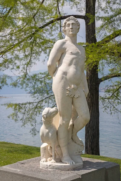 Belaggio Włochy Maj 2015 Posąg Meleagera Ogrodach Villa Melzi Della — Zdjęcie stockowe