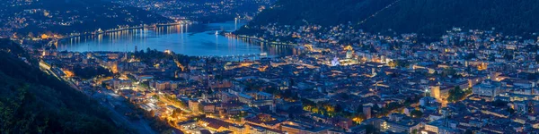 Como Città Con Duomo Lago Como Tramonto — Foto Stock