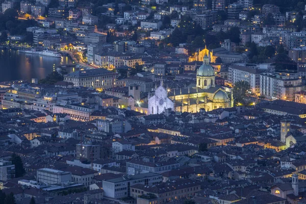 Como Centro Della Città Con Duomo Tramonto Della Sera — Foto Stock