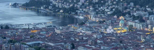 Como Das Stadtpanorama Mit Der Kathedrale Und Dem Comer See — Stockfoto