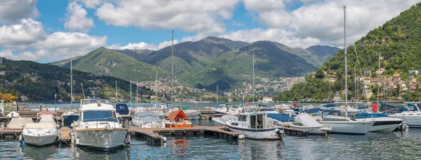 Como Panorama Harbor Lake Como — Stock Photo, Image