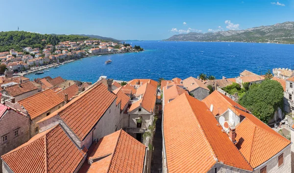 Croatia Old Town Korcula Church Tower Born House Marco Polo — Stock Photo, Image