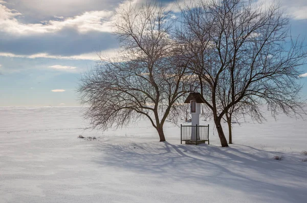 Slowakei Kleine Winterlandschaft Der Nähe Des Dorfes Sebechleby — Stockfoto