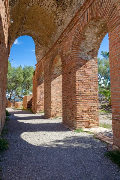 Taormina Los Arcos Del Teatro Griego — Foto de Stock