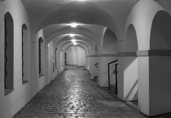 Praga Pórticos Bairro Mala Strana Noite — Fotografia de Stock