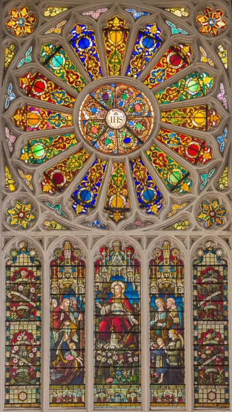 Лондон Великий Бритаин Сентября 2017 Центральная Розетка Церкви Екатерины Кри — стоковое фото