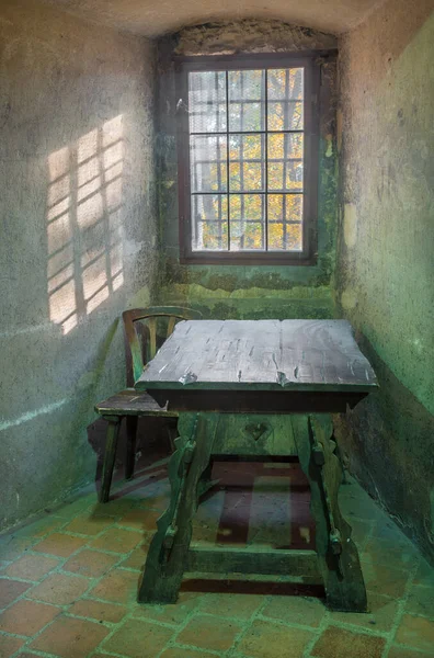 Prague Czech Republic October 2018 Old Table Oubliette Castle — Stock Photo, Image