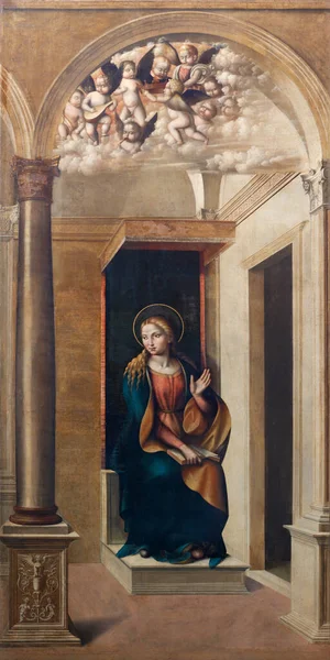 Ferrara イタリア 2020年1月30日 ドメニコ パネッティ 1470年 1513年 によるヴァドのサンタ マリア教会の受胎告知からの聖母マリアの絵画 — ストック写真