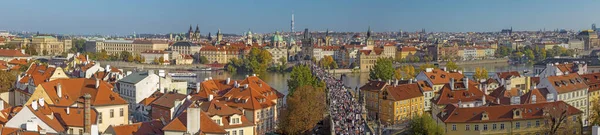 Praha Česká Republika Října 2018 Panorama Města Karlovým Mostem Starým — Stock fotografie