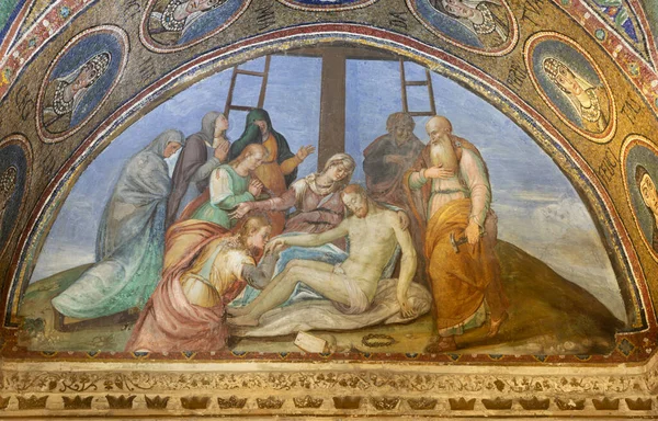 Ravenna Italia Gennaio 2020 Affresco Della Deposizione Della Croce Nella — Foto Stock