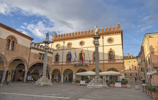 Ravenna Italy Ιανουαριου 2020 Πλατεία Piazza Del Popolo Σούρουπο — Φωτογραφία Αρχείου