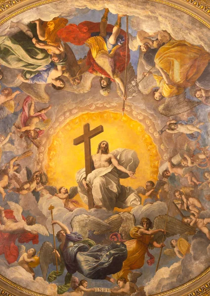 Ravenna Itália Janeiro 2020 Freco Glória Jesus Ressuscitado Cúpula Capela — Fotografia de Stock