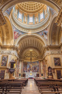TURIN, İtalya - 16 Mart 2017: Chiesa di San Massimo Paolo Emilio Volgari (19cent..).