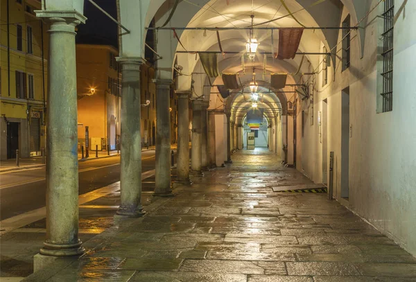 Parma Portici Dell Archivio Stato Notte — Foto Stock